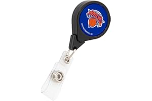Desert Cactus New York Knicks Retractable Badge Holder NBA ID Reel with Ticket Clip for Lanyard, Work, School & Office Access (Design A)