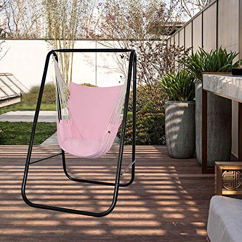 PIRNY Hammock Chair Stand with Hanging SwingStudy Max Capacity up to