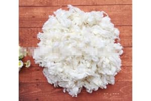 WellieSTR Wool Fiber alpaca Curly Fiber for Knitting, Felting, Spinning, Paper Craft, Doll Hair and Embellishments. 100g, B13- White