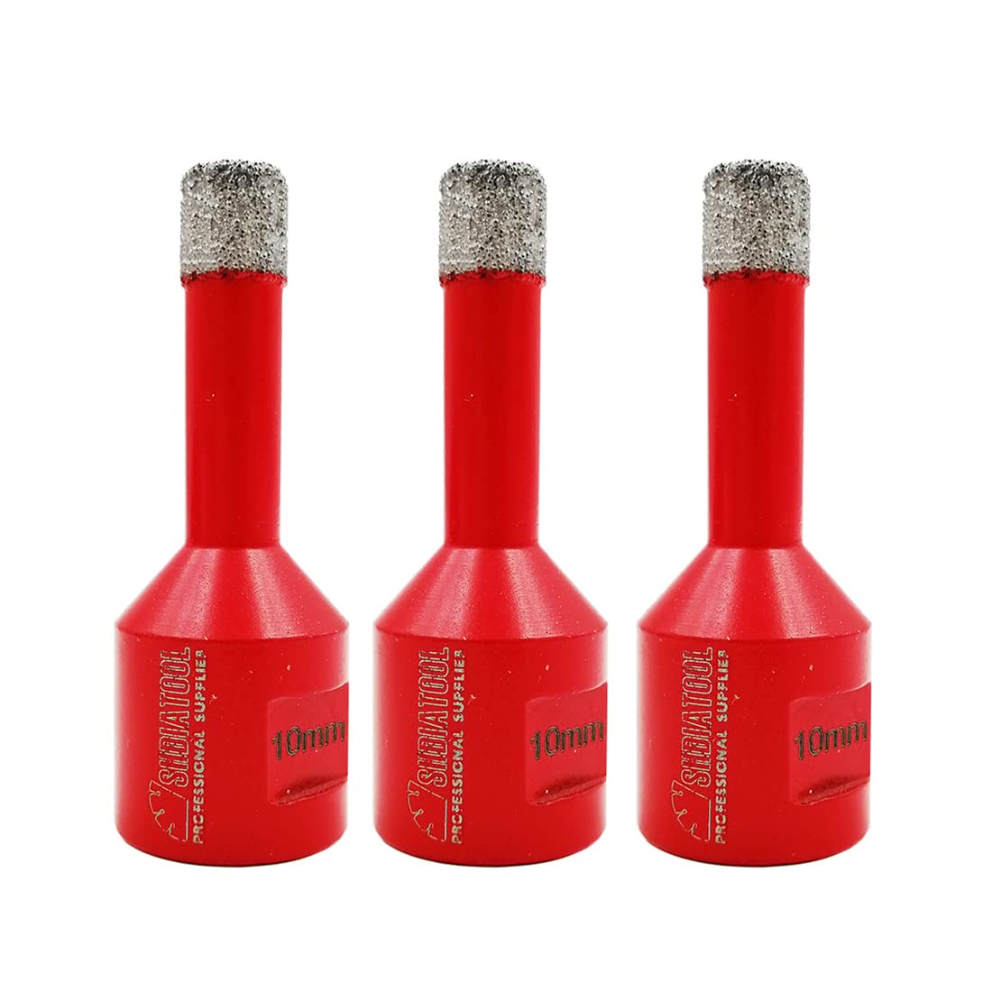 SHDIATOOL Diamond Core Drill Bit,Hole Saw Diameter 10mm 3/8" M14 Thread Vacuum Brazed for Concrete Granite Marble Porcelain Tile Masonry Brick,3PCS