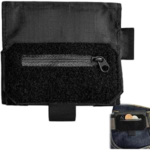 Depehelp Ultra-Slim Tactical Belt Wallet for Travel and Concealed Carry Anti-Theft Hidden Waist Pouch for Cash Cards and Pass