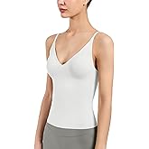 Women's Fit Camisole with Built in Bra - Spaghetti Straps Camis Tank