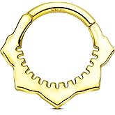 Jewseen 925 Sterling Silver Septum Rings 16g Septum Jewelry Gold Daith Earrings Daith Piercing Jewelry Cartilasge Hoop Earrings for Women Men