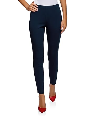 oodji Collection Damen Enge Hose mit Reißverschluss an der Seite