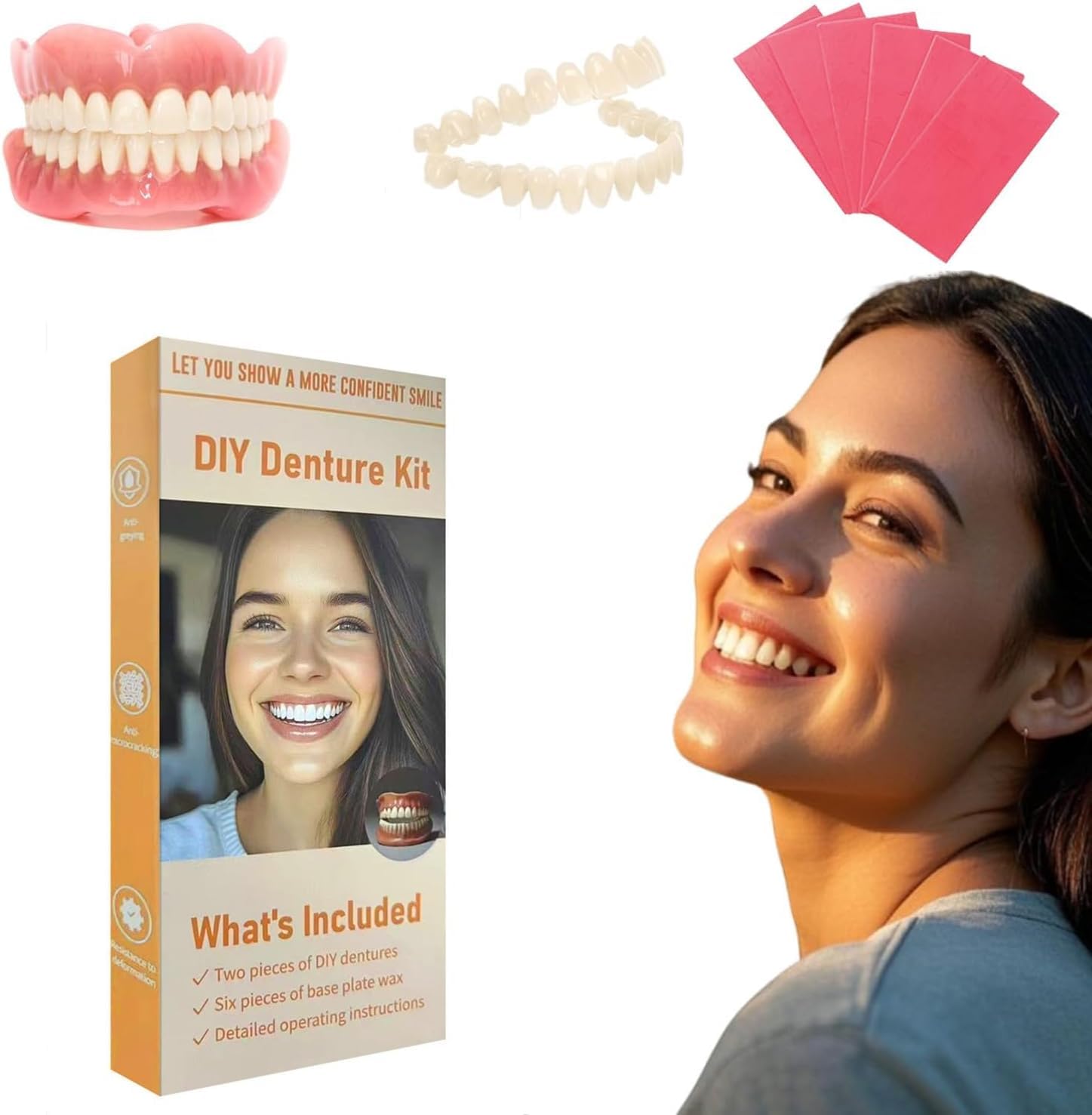 Photo 1 of Denture Do it Yourself Full Set of Top and Bottom Fake Teeth to Create Your Perfect Smile at Home-QQ3