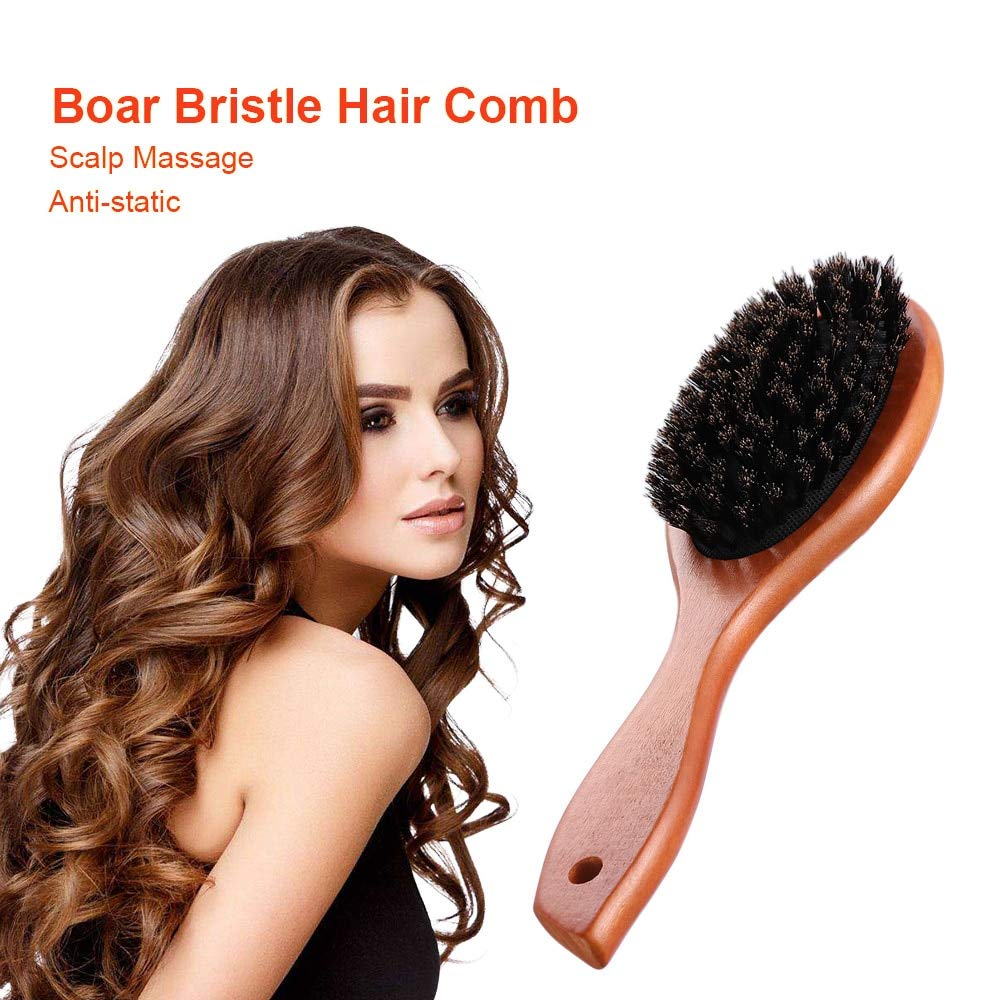 Buy Hitsan Incorporation Portable Natural Boar Bristle Hairbrush