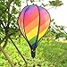 MEXUD-Striped Rainbow Windsock Hot Air Balloon Wind Spinner Multi-Colored Garden Decor by MEXUD