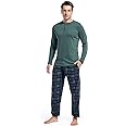 DG Hill Pajama Pants Men - Flannel Pajama Pants Fleece PJS Sets Cotton Top - Mens Pajama Set PJ Sleep Pant Loungewear Sets