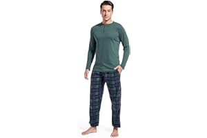 DG Hill Pajama Pants Men - Flannel Pajama Pants Fleece PJS Sets Cotton Top - Mens Pajama Set PJ Sleep Pant Loungewear Sets