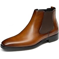 GIFENNSE Mens Chelsea Boots Leather Dress Boots for Men