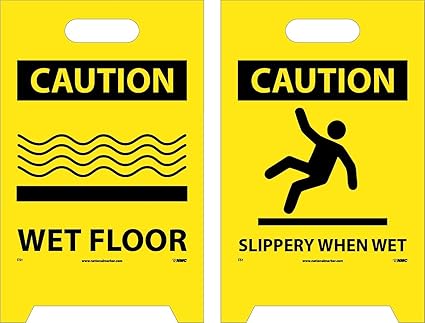 Nmc Fs1 Caution Wet Floor Sign With Graphic 12 In X 19 In