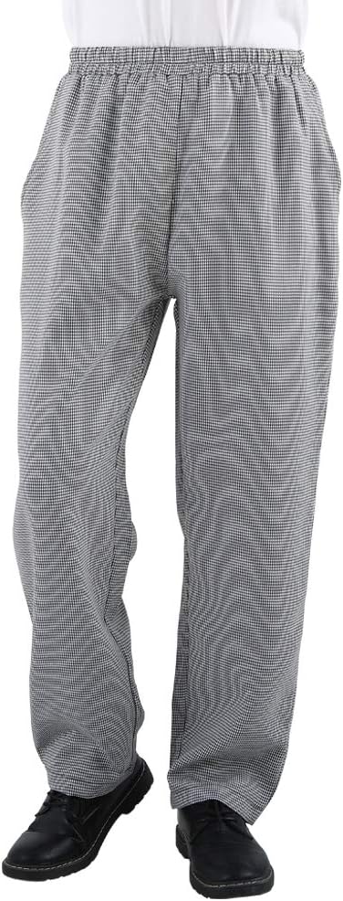 Men's Elastic Baggy Chef's Pants Floral Restaurant Work Pant and Cook Pant Uniform