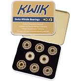 Riedell Kwik Swiss Nitride Bearings - Set of 16 Swiss Chromium Steel Roller Skate Bearings - 8mm
