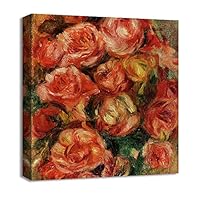 Canvas Wall Art Vase of Flowers by Pierre-Auguste Renoir Canvas Prints Home Artwork Decoration for Living Room,Bedroom - 12x12 inches
