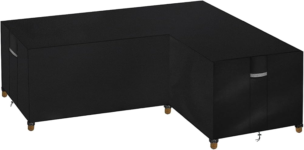 Dokon L-Shape Garden Furniture Cover Waterproof Heavy Duty 286x222x85cm Black