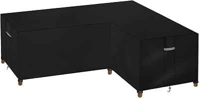 Dokon L-Shape Garden Furniture Cover Waterproof Heavy Duty 286x222x85cm Black
