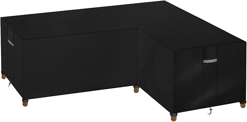 Dokon L-Shape Garden Furniture Cover Waterproof Heavy Duty 286x222x85cm Black