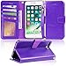 Arae Case for iPhone 7 / iPhone 8 / iPhone SE3 2022 / iPhone SE 2020, Premium PU Leather Wallet Case with Kickstand and Flip Cover (7P Purple)