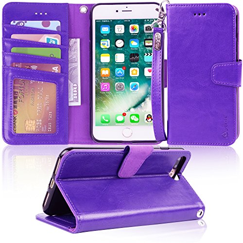 Arae Case for iPhone Plus/iPhone Plus, Premium PU Leather