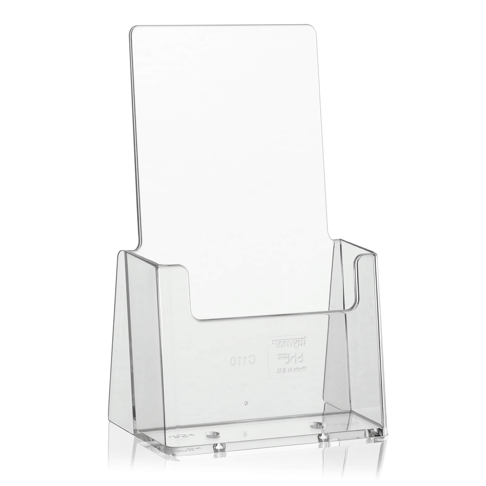 Taymar 2× Flyer Stands/Brochure Holder/Leaflet Stand, DIN Long (DL) Transparent (Pack of 2)