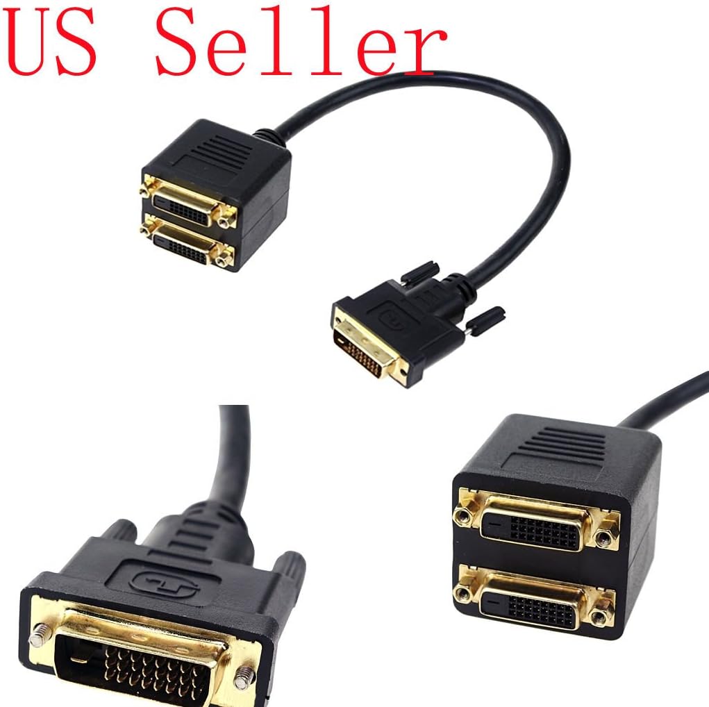 DVID Male to Dual 2 DVII Female Video Y Splitter Cable