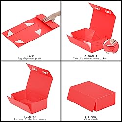 RYDDOY Red Gift Box, 12x6x4'' Gift box for Presents