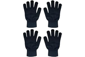 COCELERYRE Winter Warm Knit Gloves for Women Teens Stretchy Full Finger Gloves for Running Driving Hiking 2 Pairs