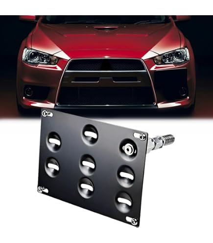 2-Piece RALLIART Car Emblem & ABS License Plate Frame For Mitsubishi Lancer EVO