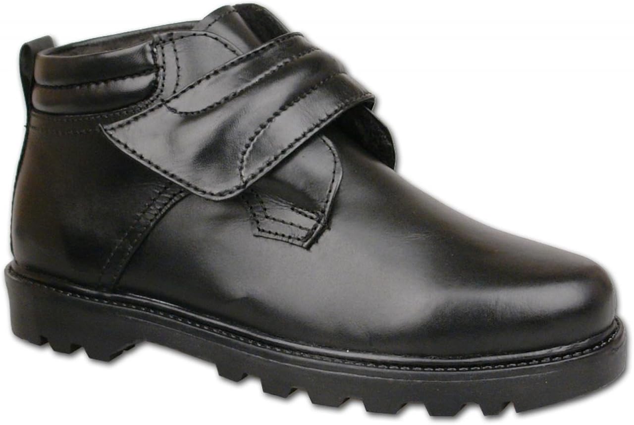 Dr Keller Leather Touch Fastening Thermal Fur Lined Black Ankle Boots