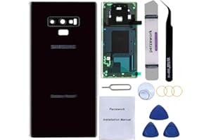 Perzework OEM Rear Back Glass Replacement for Samsung Galaxy Note 9 6.4 inches with Reparing Toolkit and Pre-Installed Adhesive (Midnight Black)