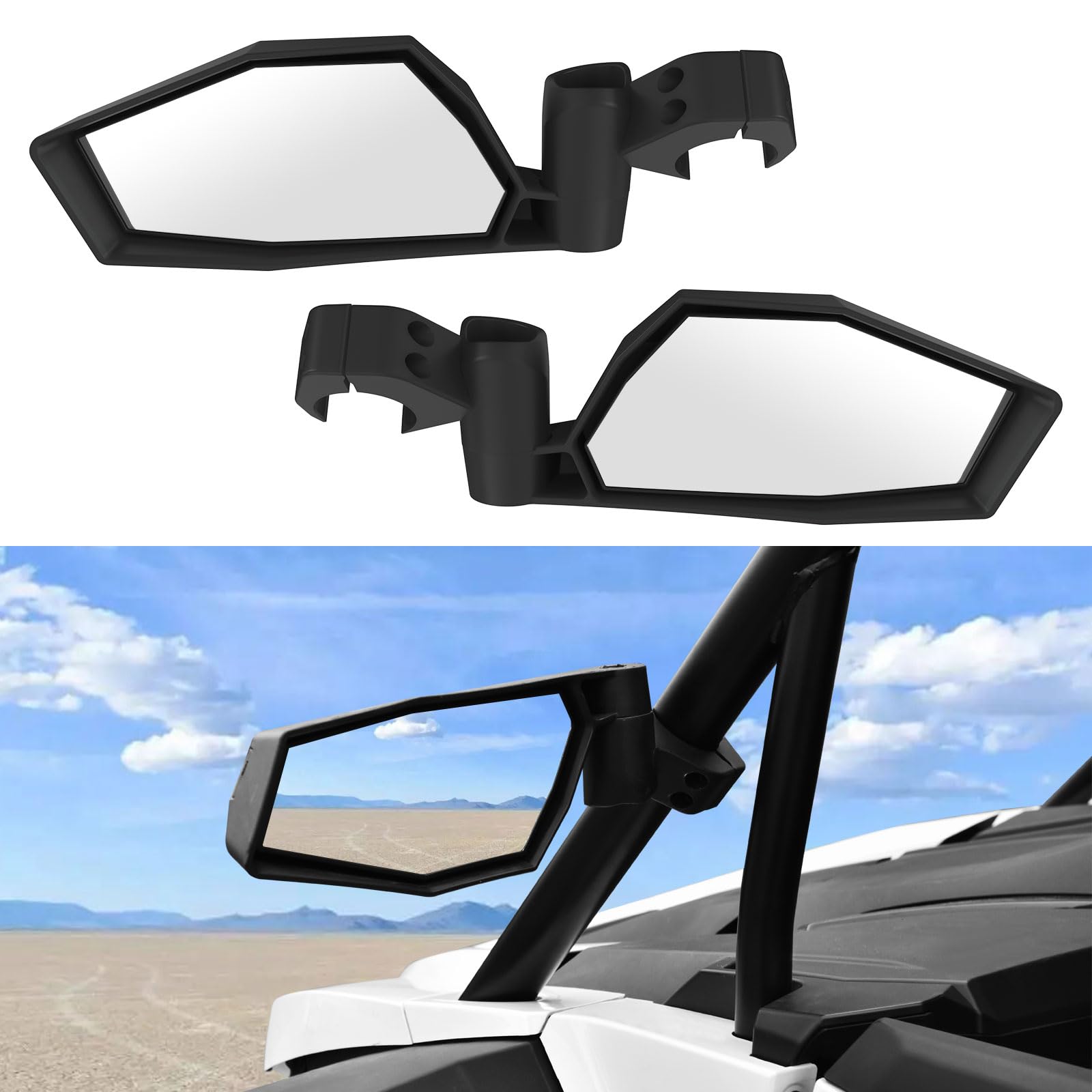 Photo 1 of LitMiRaCle Adjustable Side Mirrors for 2024 Polaris RZR XP 1000, Breakaway Folding Side Rearview Mirror for Polaris RZR XP 4 1000 Ultimate/Sport/Premium 2024 Accessories, 2PCS
