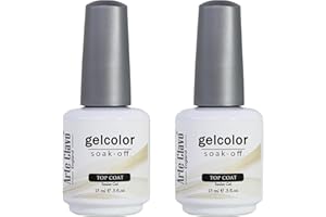 Arte Clavo 2 Pcs No Wipe Gel Top CoatSet- High Gloss Shiny Long Lasting Top Coat Gel Nail Polish, Soak Off Nail Art Home and Professional Manicure T2…
