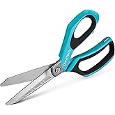 DURATECH 10" All-Purpose Heavy Duty Scissors, Stainless Steel Utility Scissors with Ergonomic Handle, Industrial Shears for Carpet, Leather, Fabric, and Household Use