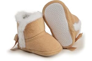ZOOLAR Infant Unisex Warm Fur Lining Soft Boots Baby Winter Ankle Non-Slip Rubber Texture Sole Toddler Winter Snow Crib Shoes