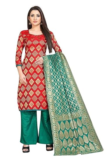 Paradise Creation Womens Banasari Silk Dupatta (Green)