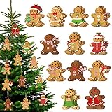 36pcs Christmas Wooden Gingerbread Man Ornaments