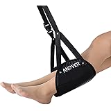 Andyer Andyer Foot Rest, Portable Travel Footrest Flight Carry-On Foot Rest Adjustable Height Foot Rest Travel Accessories Footrests Hammock, Black