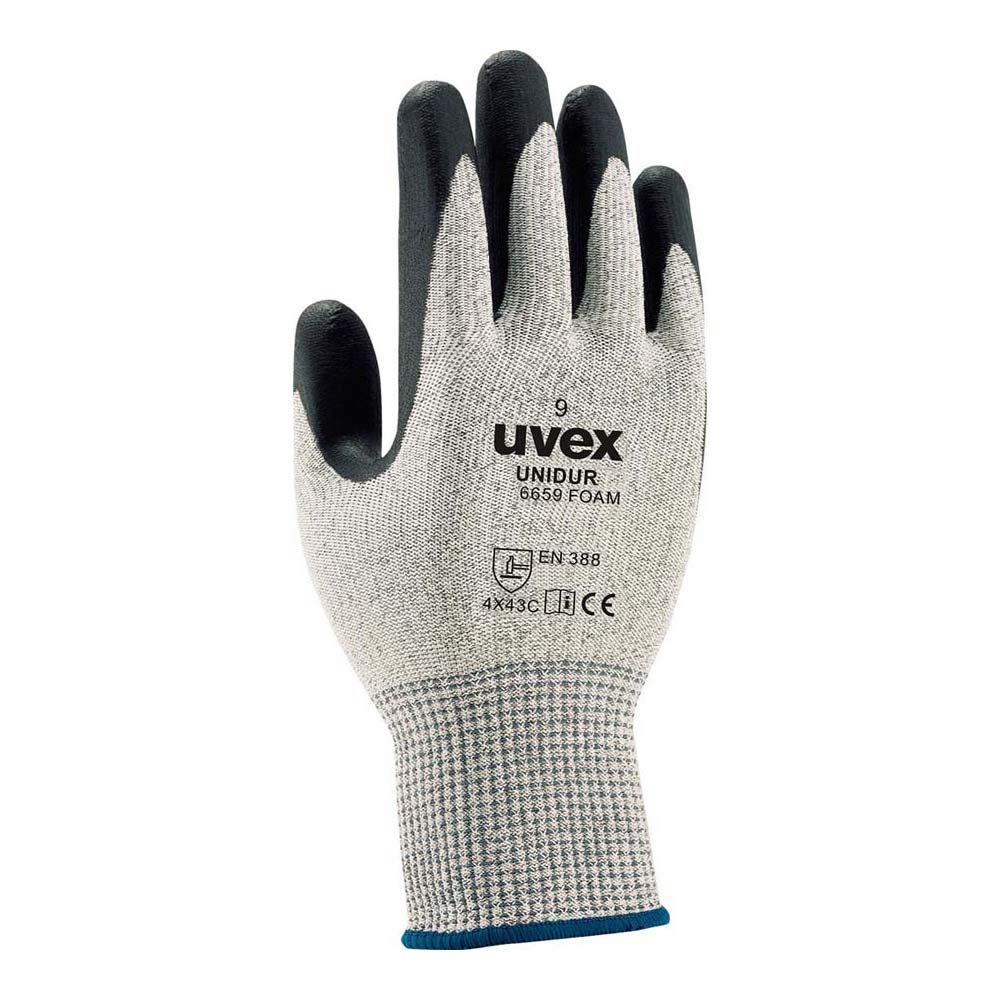 Uvex Ruvex-Uni6659F_10 Protective Gloves, Black-White-Grey, Size