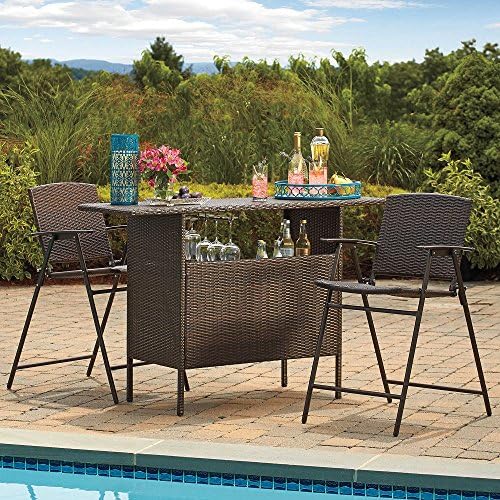 Stratford Wicker Bar and Balcony Chairs Best Most Durable Outdoor 3 Piece Patio Furniture Set