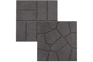 Rubberific Dual Sided Rubber Paver Tile - 16" X 16" X 3/4" (Gray, 16 Tiles)