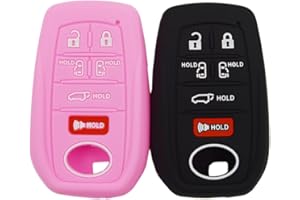 Silicone Key Fob Cover Case for Toyota Sienna 2021 2022 2023 2024 2025 6 Buttons Remote Keyless