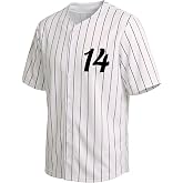 Pro90 Elite Baseball Softball Jersey | Pinstripe Button-Up | Numbered | Breathable mesh fabric, pre-numbered and ready to wear. Ideal for rec league play, practice, and team scrimmages.