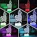 Hoofun 3D Night Light 16 Color Changeable Table Lamp Base Cool Nightlight for Kids Birthday Holiday Christmas Gift Christmas Festival Gift(Llama Crackle Base with Remote Control)