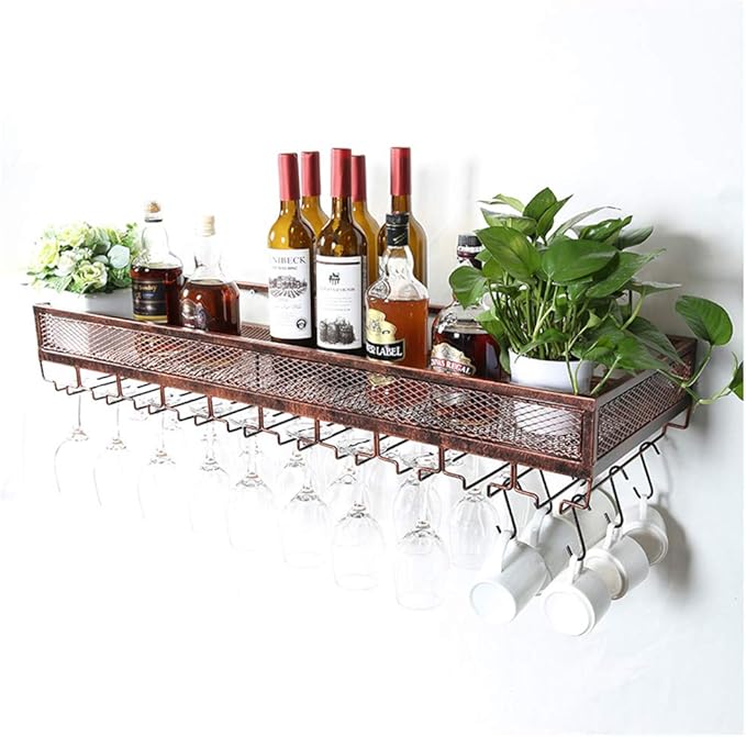 ZYM Estante Vino montado en la Pared, Porta Botella de Vino Metal