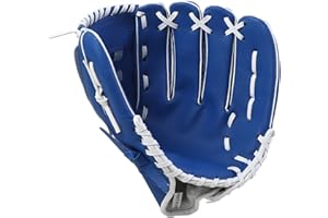 Left Hand Baseball Glove with Deep Pocket, Soft Fluff, PU Leather Mitt for Kids Youth Adults, with Reinforced Stitches, Suita