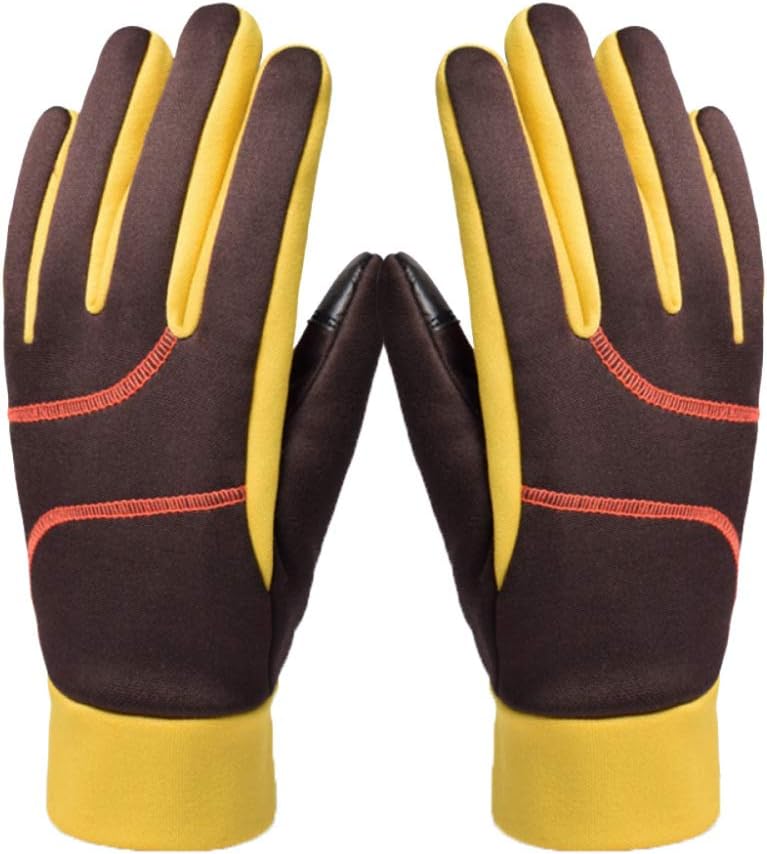 qzp Plus Velvet Warm Touch Screen Gloves Ladies Winter Leisure Outdoor Sports Driving Ride Slip,Brown