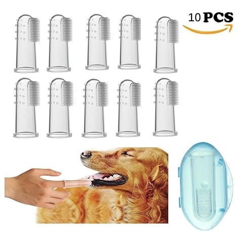 Cepillo de dientes de dedo para perros o gatos mascota. Material de silicona de calidad