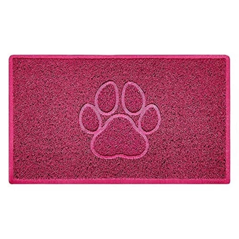 Nicoman Paw Embossed Shape Indoor Outdoor Dirt-Trapper Door Mat Washable Barrier Heavy Duty Doormat - (Watertight Rubber-Back, Medium, Pink, 75 x 44cm)