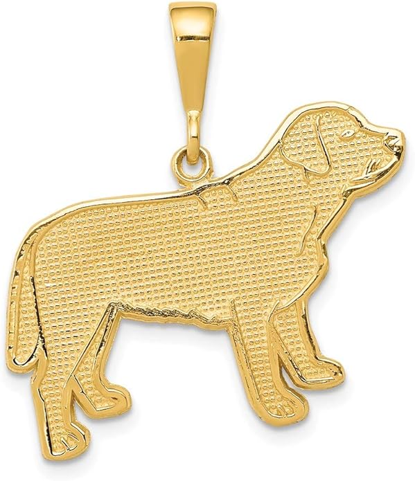 14k Yellow Gold Labrador Dog Pendant Charm Necklace Animal Fine