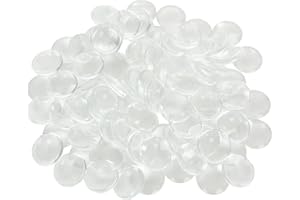 SENENQU 200 PCS Transparent Glass cabochons 1 inch Glass Dome Cabochons Crystal Clear Round Cabochon Non-calibrated Round 1 inch/25mm Round Cabochons Tiles for Craft Cameo Pendants Photo Jewelry Necklaces1